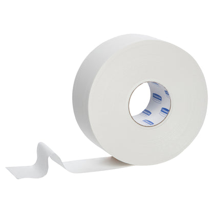 White paper towel roll on a white background
