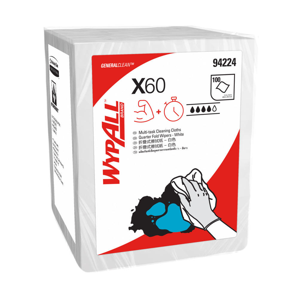 Wypall X60 cleaning cloths packaging on a white background