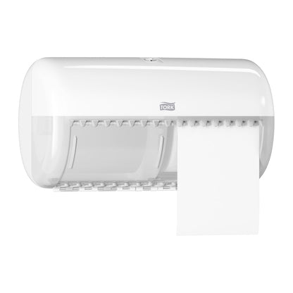 White Tork paper towel dispenser on a white background