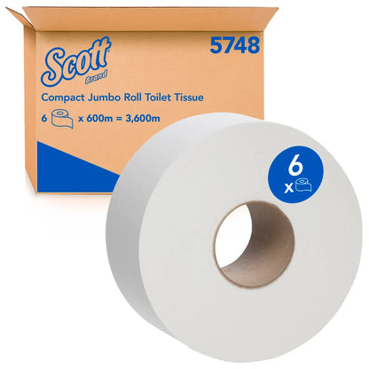 Scott Compact Jumbo Roll Toilet Tissue 1 Ply 6x Pack