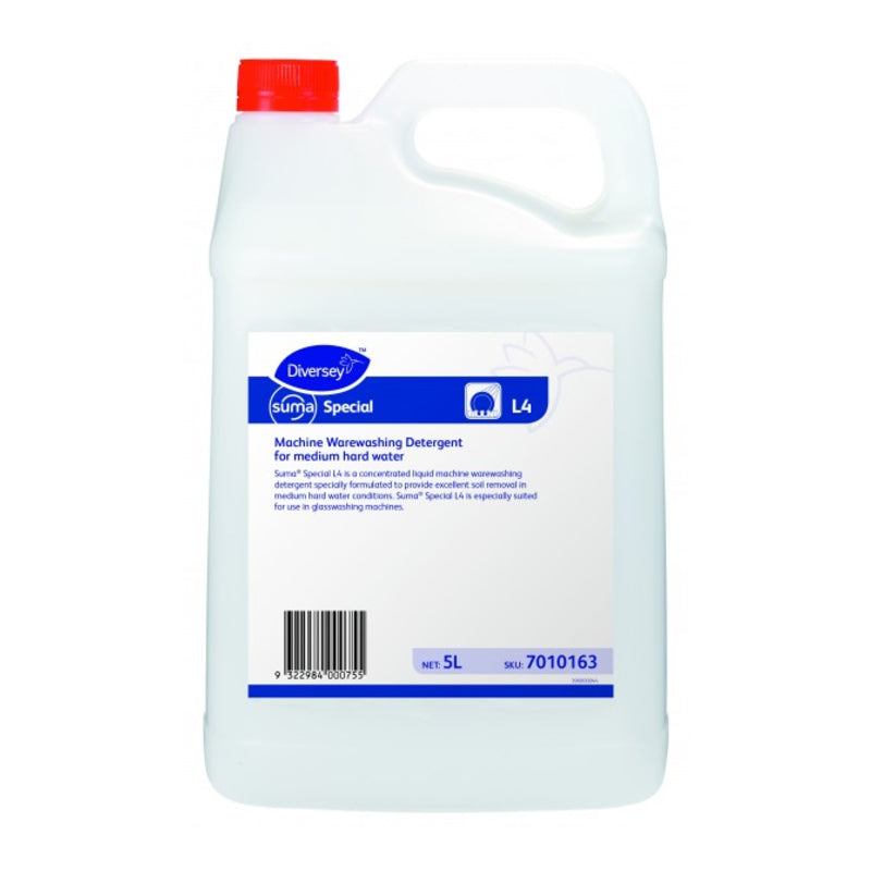 Diversey machine warewashing detergent container on a white background