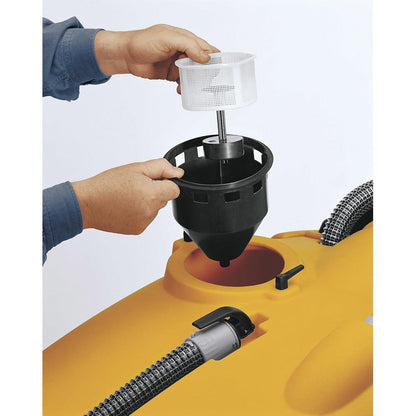 Person replacing a filter on a Adiatek Amber 83 Auto Scrubber with a white background