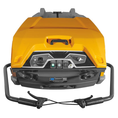 Yellow and black Adiatek Sweeper on a white background