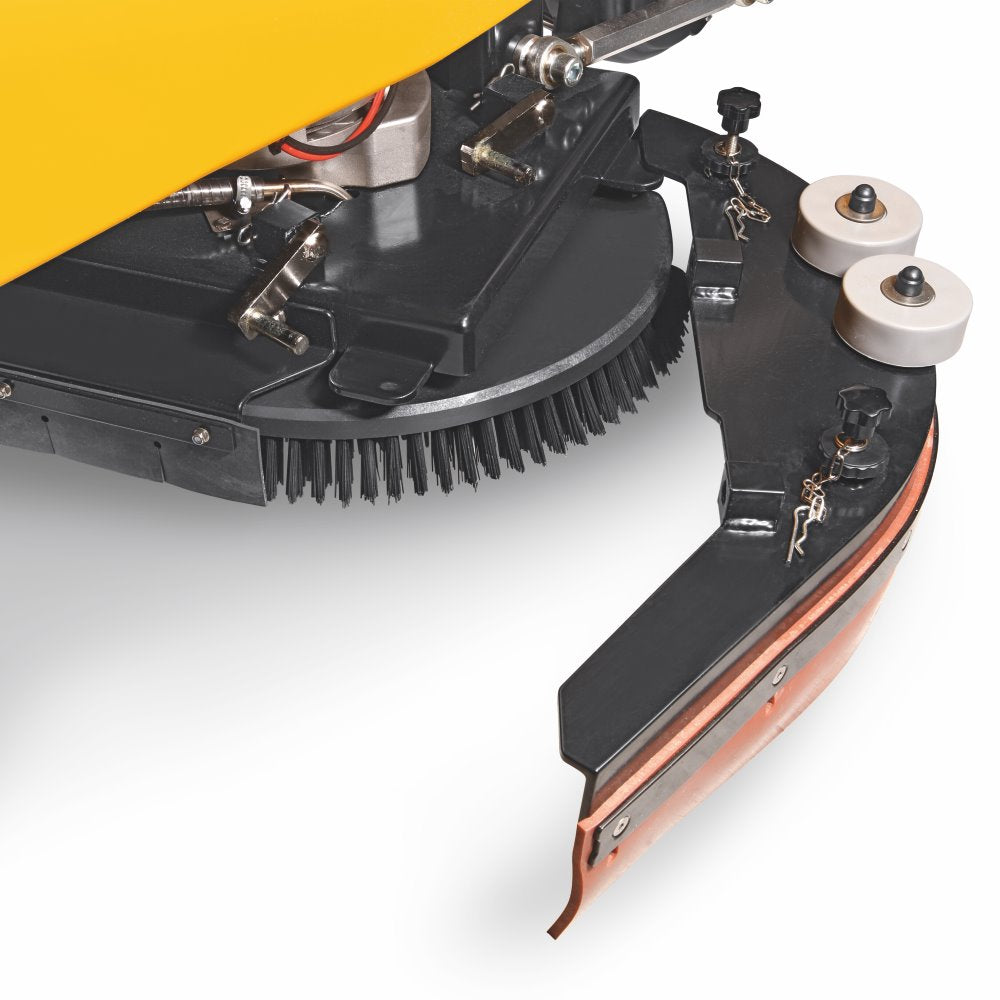 Close-up of a Adiatek Topaz 90 Ride On Auto Scrubber a white background