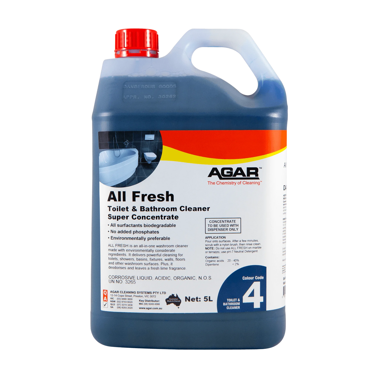 Agar All Fresh Toilet & Bathroom Cleaner Super Concentrate container on a white background