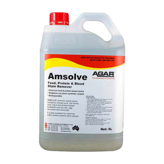 Amsolve Agar stain remover container on a white background