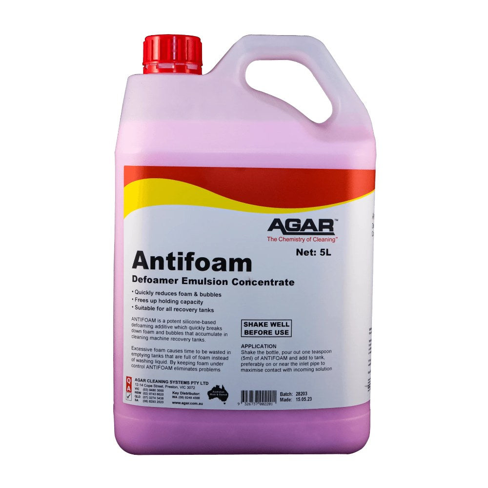 5L bottle of Agar Antifoam Defoamer Emulsion Concentrate on a white background