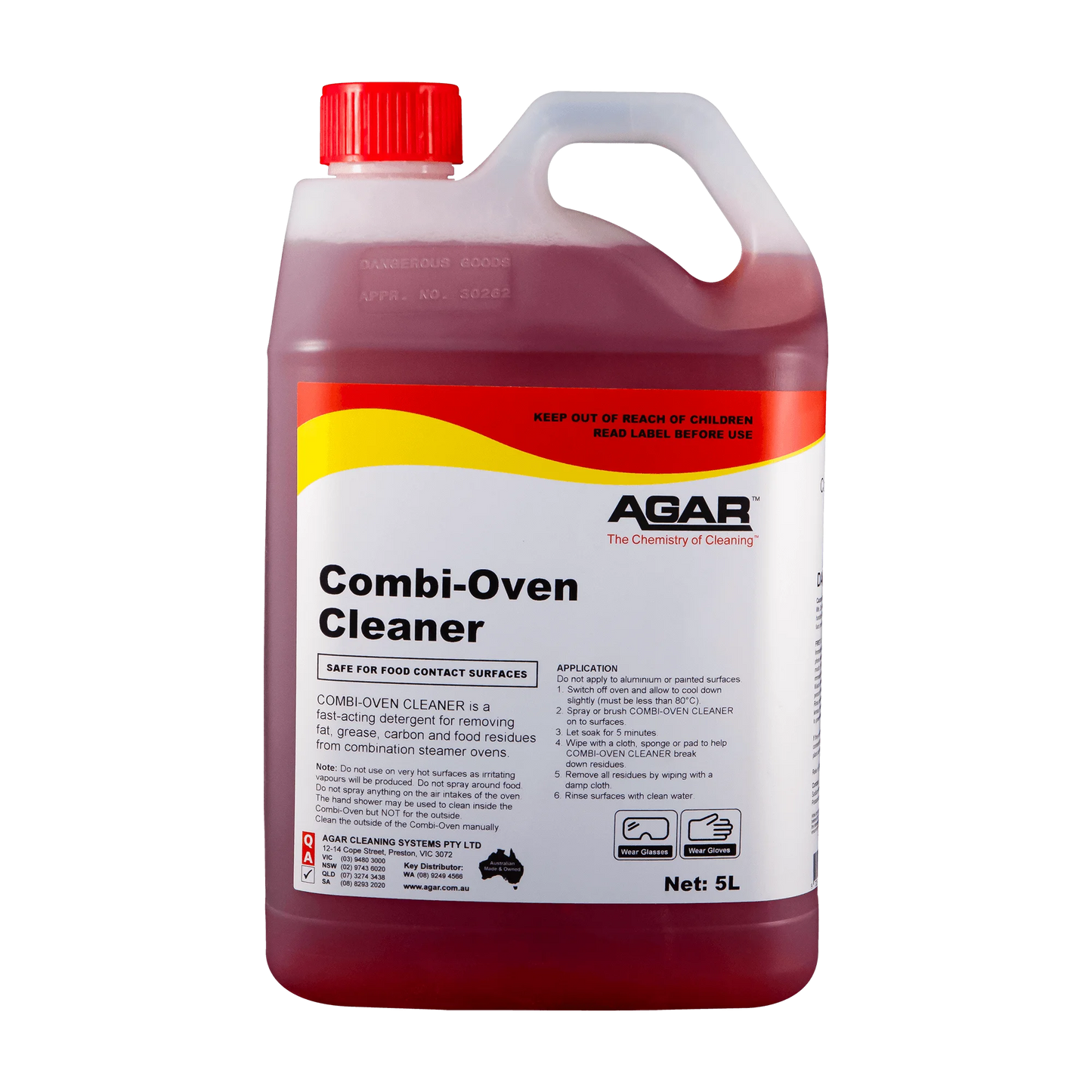 5L bottle of Agar Combi-Oven Cleaner on a white background