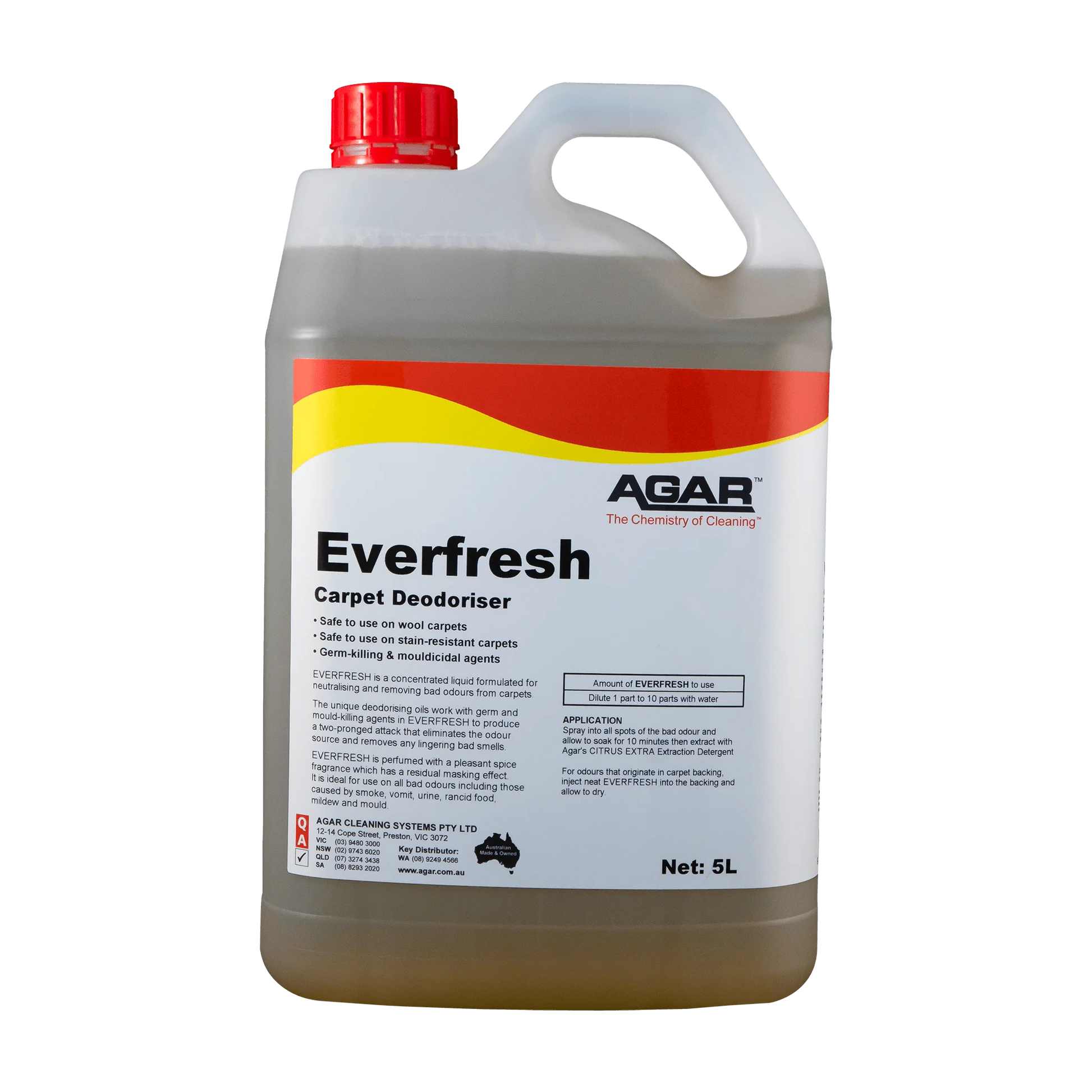 Agar Everfresh Carpet Deodoriser container on a white background
