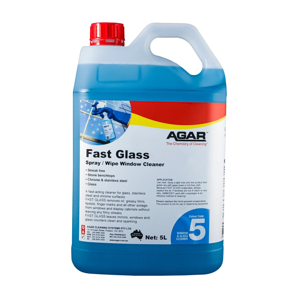 Agar Fast Glass window cleaner bottle on a white background