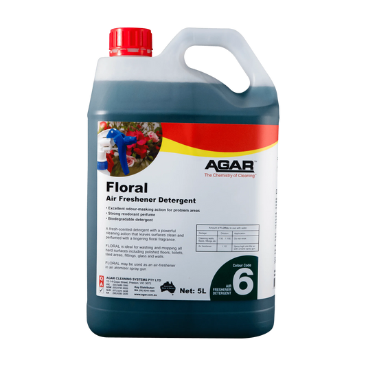 5-liter container of Agar Floral Air Freshener Detergent on a white background