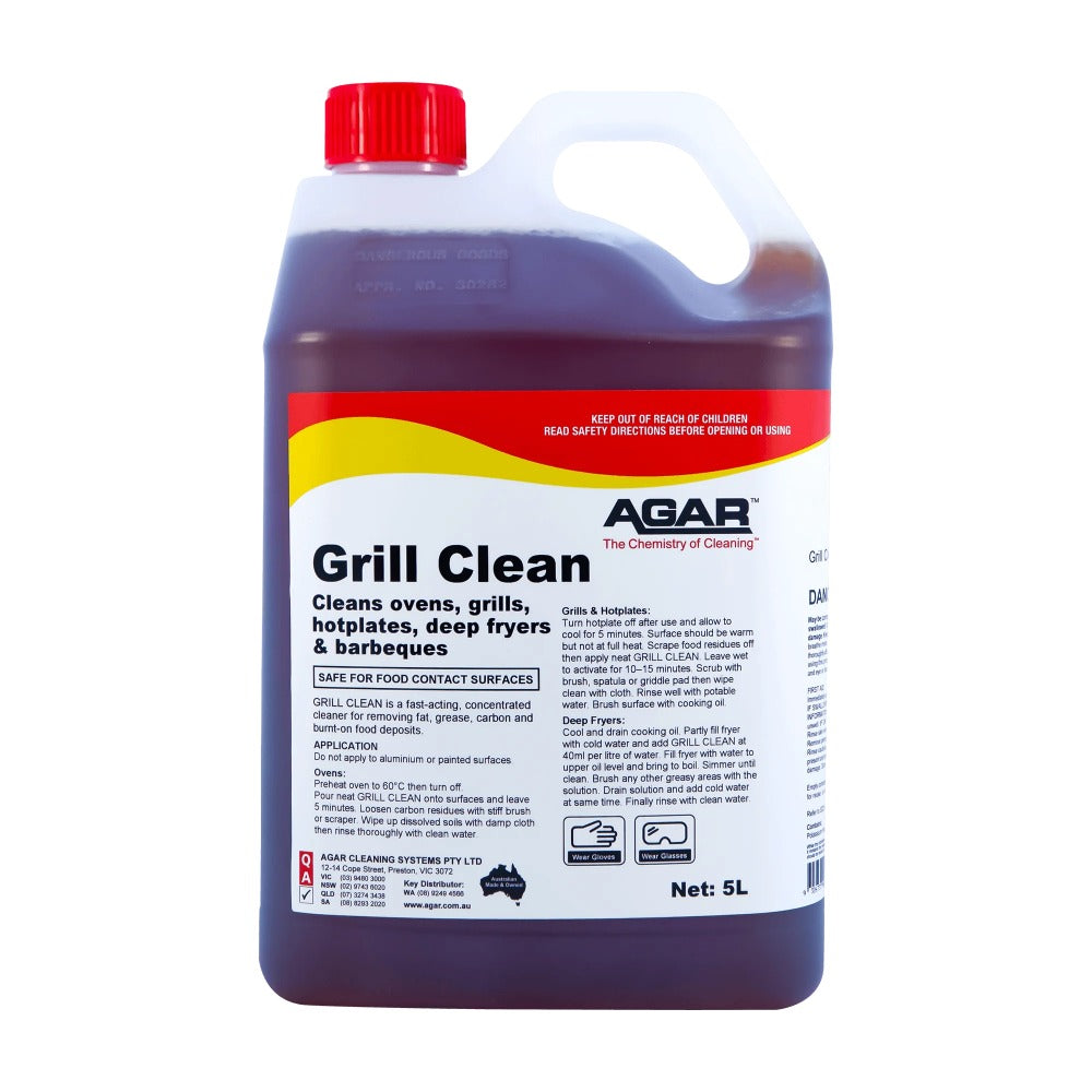 5-liter container of Agar Grill Clean on a white background