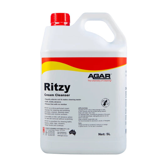 5L container of Ritzy Cream Cleanser by Agar on a white background