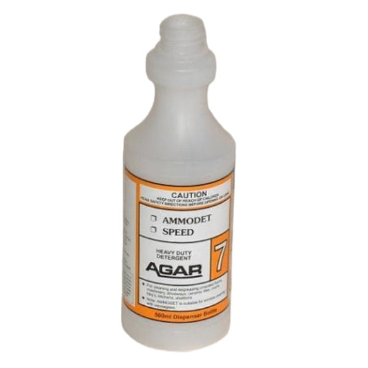Bottle of Agar heavy-duty detergent with label on a white background