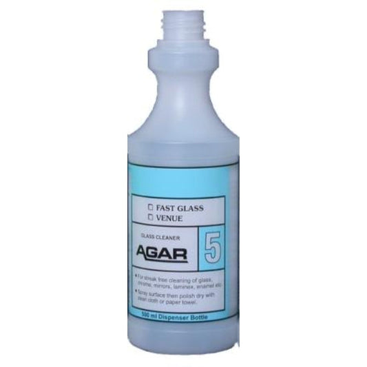Bottle of Agar glass cleaner on a white background