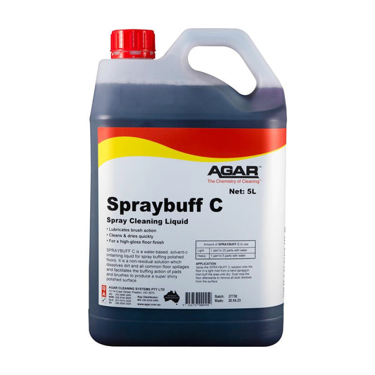 5-liter container of Agar Spraybuff C Spray Cleaning Liquid on a white background