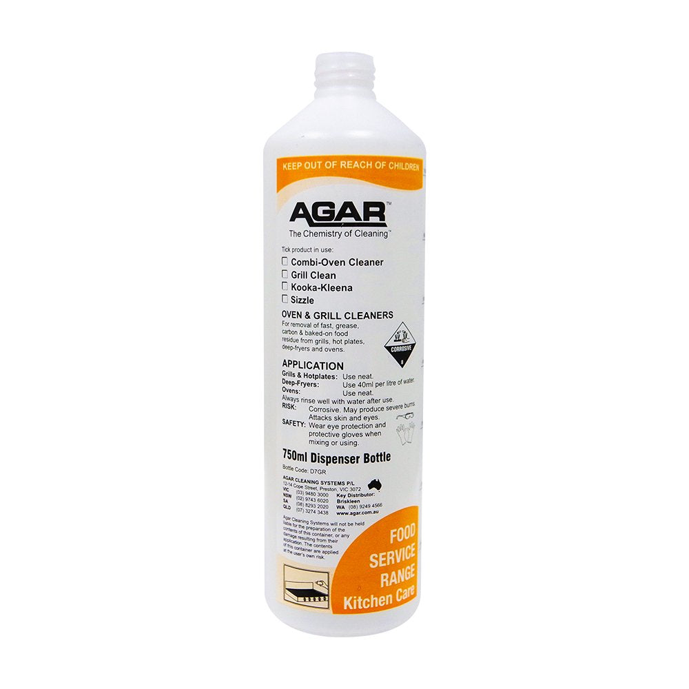 Agar Grill Clean 750ml bottle on a white background