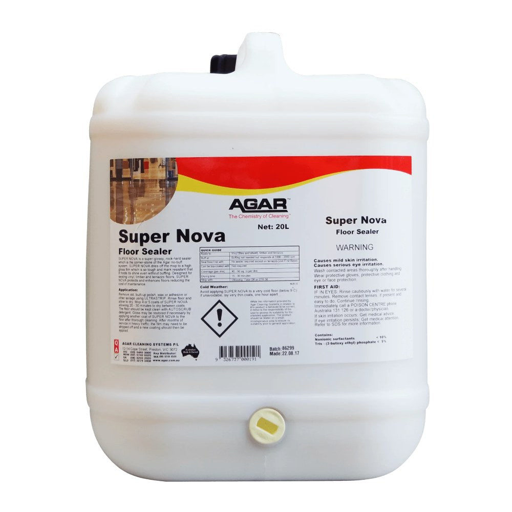 White container of Agar Super Nova Floor Sealer on a white background