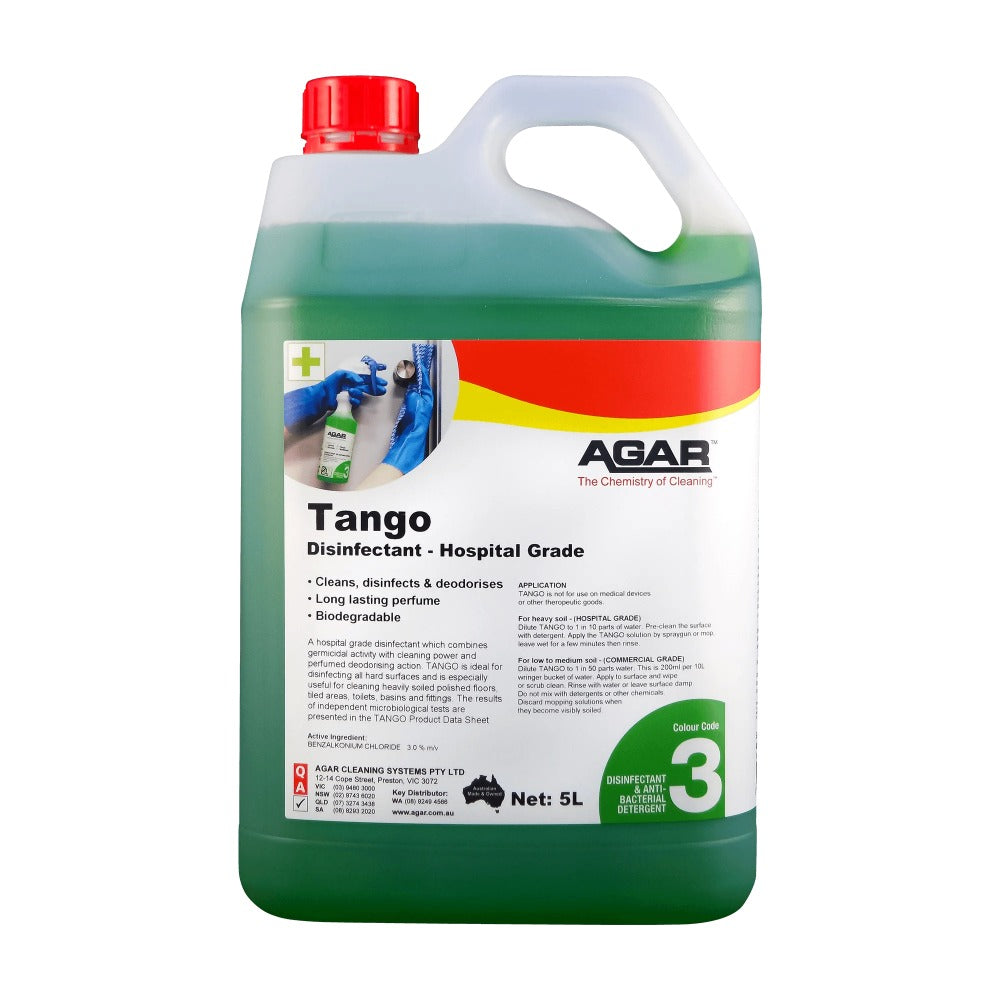 5-liter container of Agar Tango Disinfectant on a white background