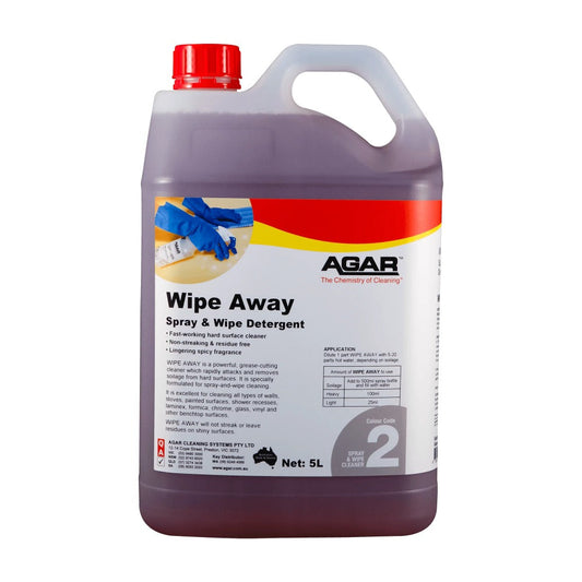 5-liter container of Agar Wipe Away Spray & Wipe Detergent on a white background
