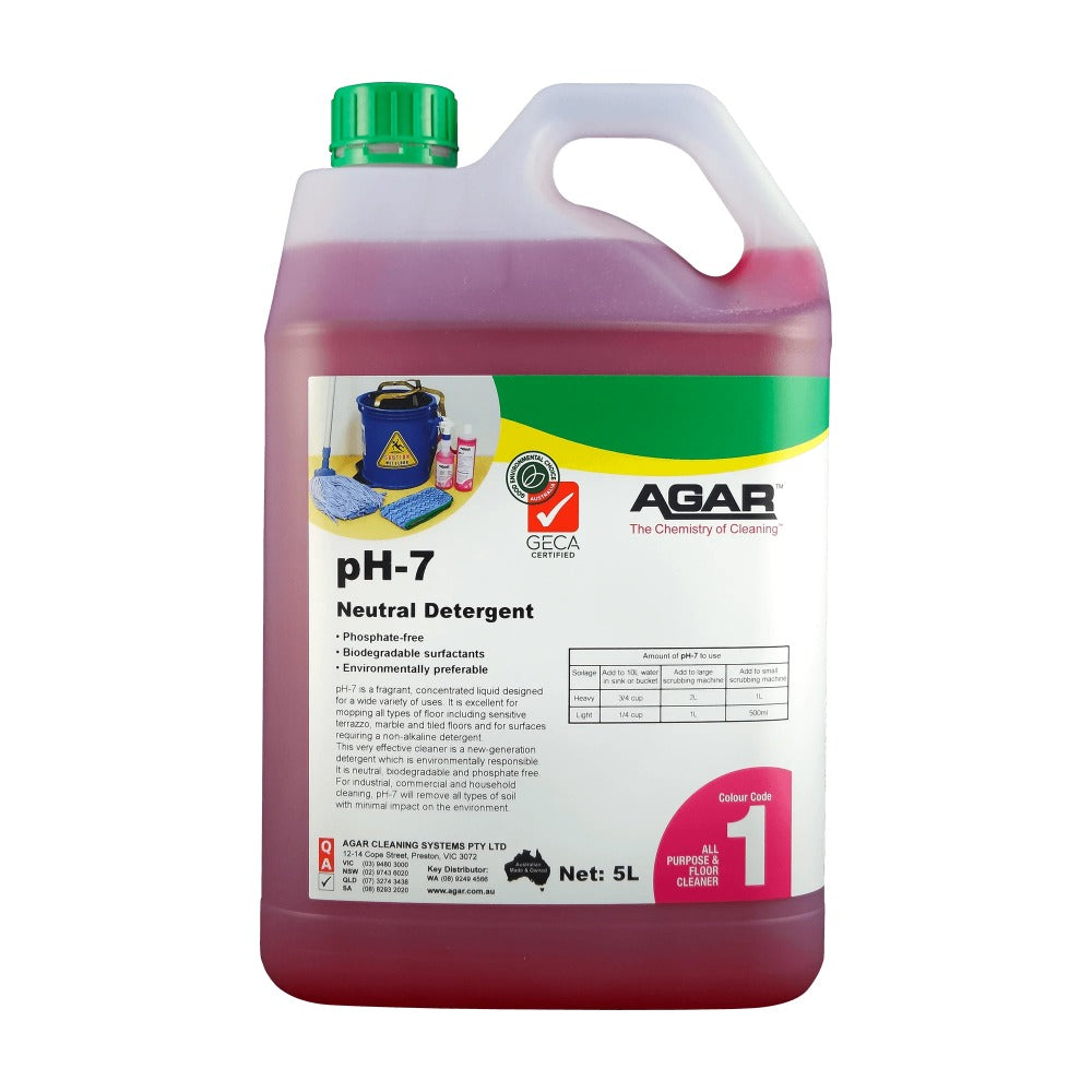 5-liter container of Agar pH-7 Neutral Detergent on a white background