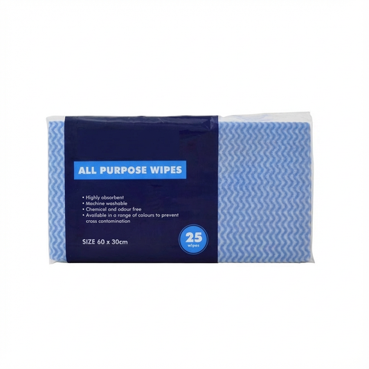 Pack of all-purpose wipes with blue and white design on a white background