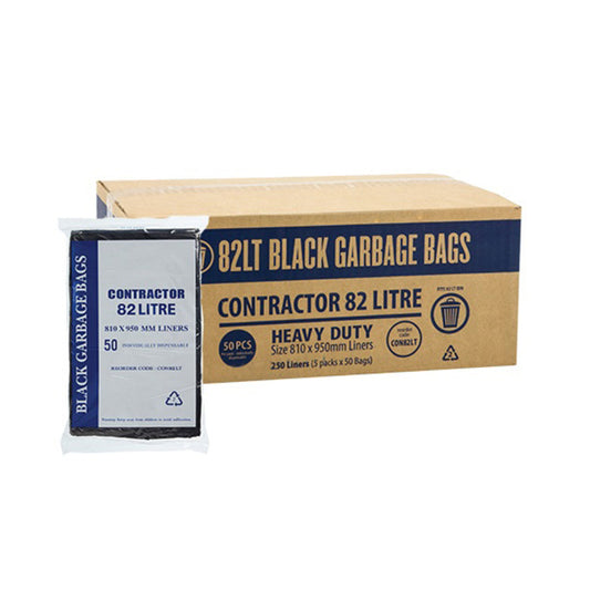 Box of Austar Bin Liner 82L with a single pack of bags in front on a white background