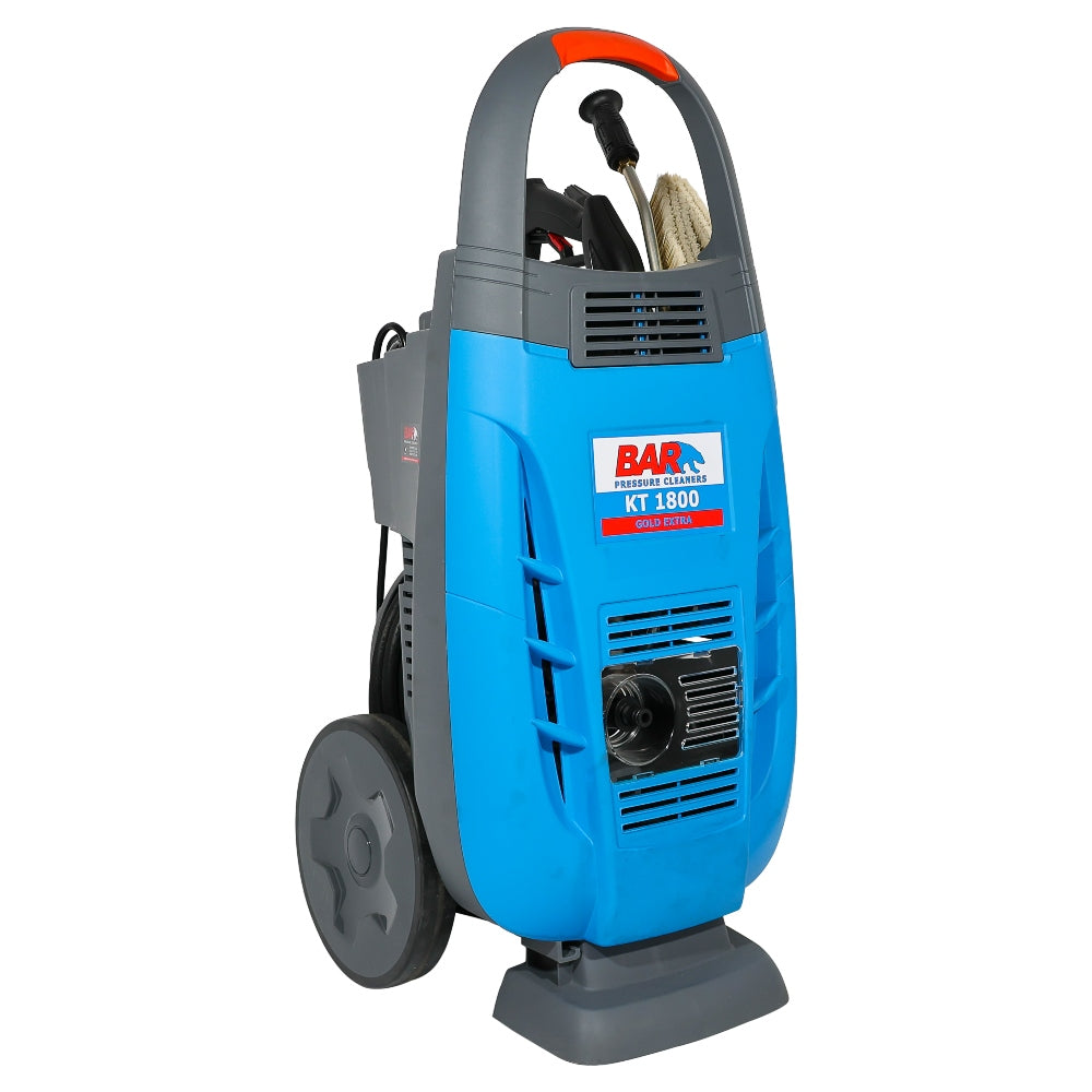 Blue and gray BAR KT1800 Pressure Washer with a visible brand logo on a white background