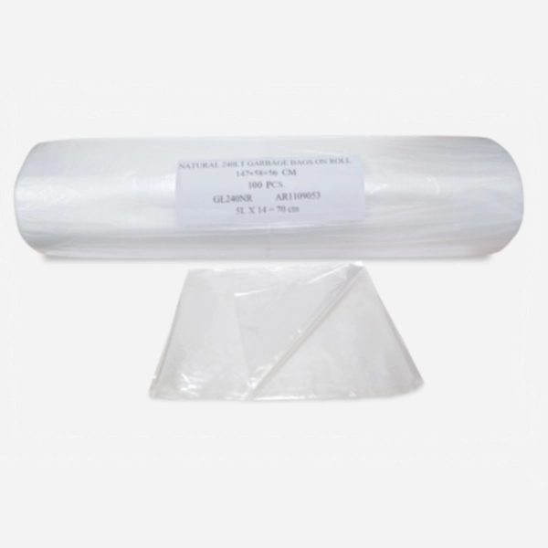 Bin Liner 240L Natural 100x Pack