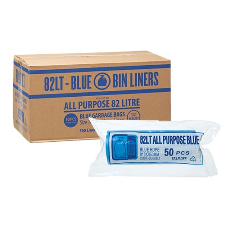 MaxValu Bin Liner 82L Blue 500 per Carton