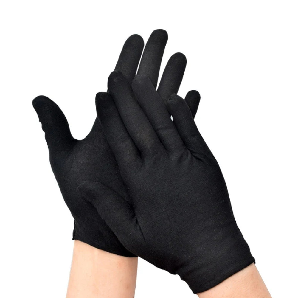Pair of black nitro gloves on a white background