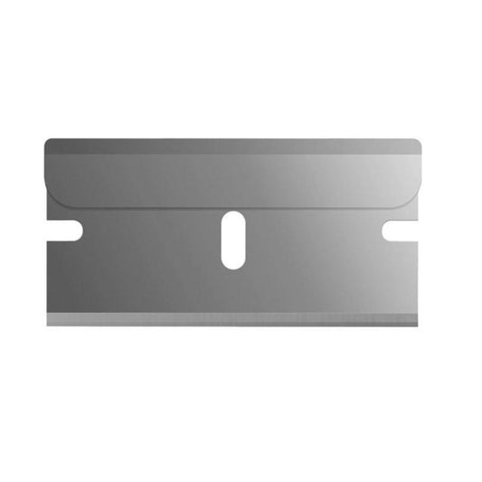 Metal scraper blade on a white background