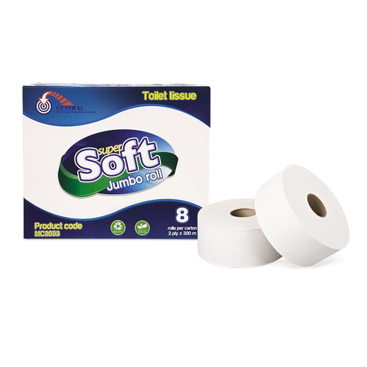CCS Jumbo Toilet Tissue Roll 2ply 300m 8 Rolls per Carton