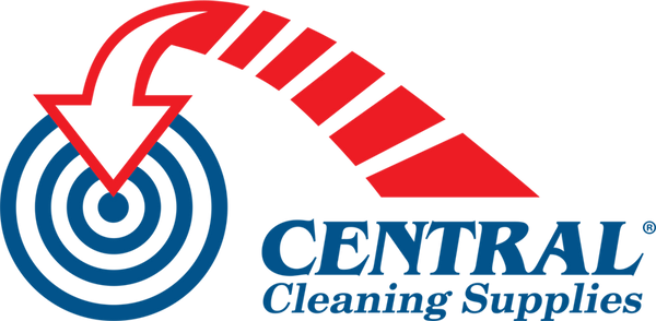Logo of Central Cleaning Supplies with a red and blue design on a white background