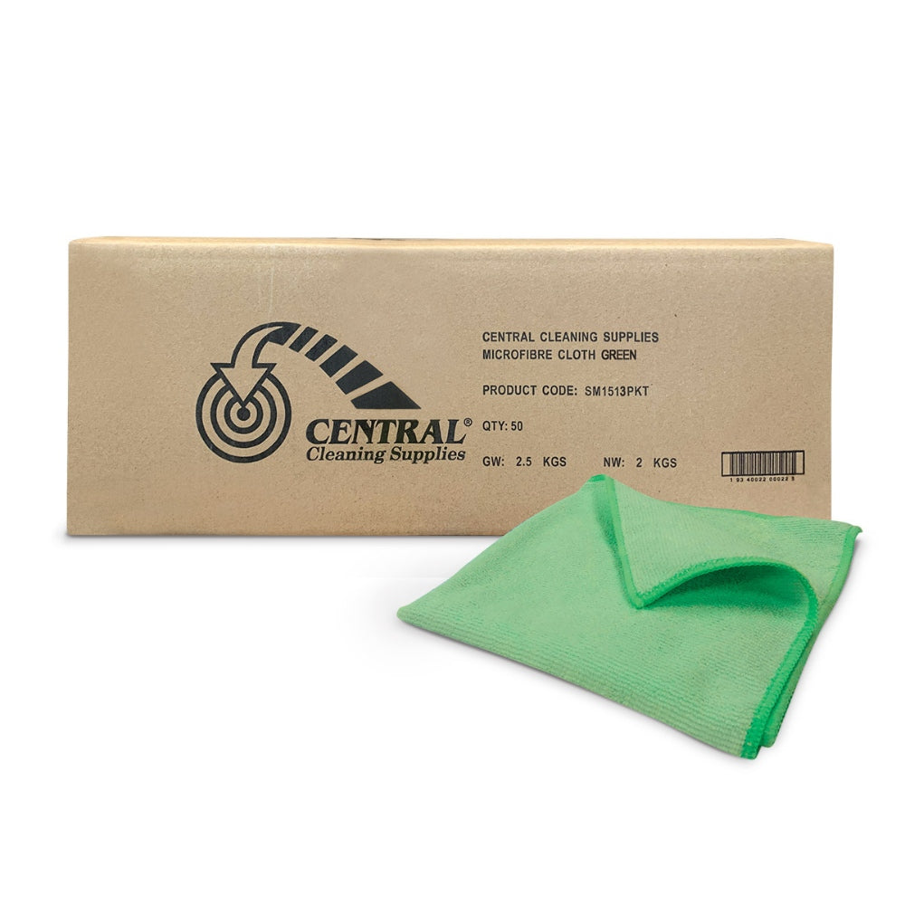 CCS Microfibre Cleaning Cloth Green 50 Pack