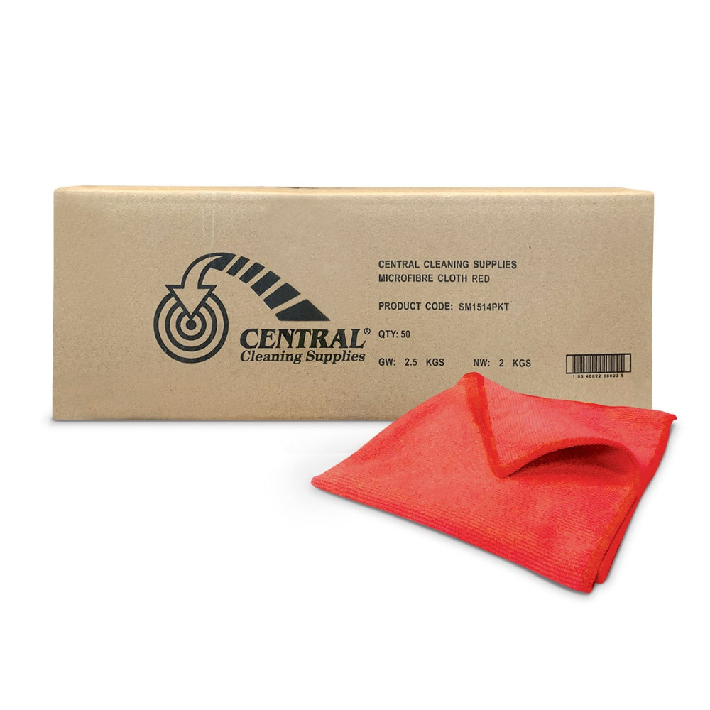 CCS Microfibre Cleaning Cloth Red 50 Pack