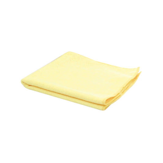Yellow microfiber cloth on a white background