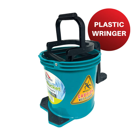 CCS Mop Bucket 16L Green Plastic Wringer