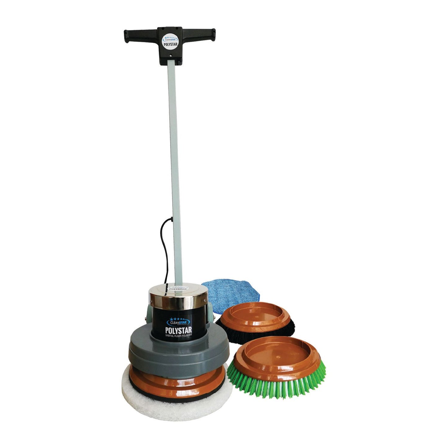 Polishing machine with attachments on a white background