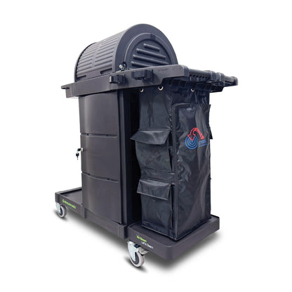 CCS Premium Janitor Cart with Hood on a white background