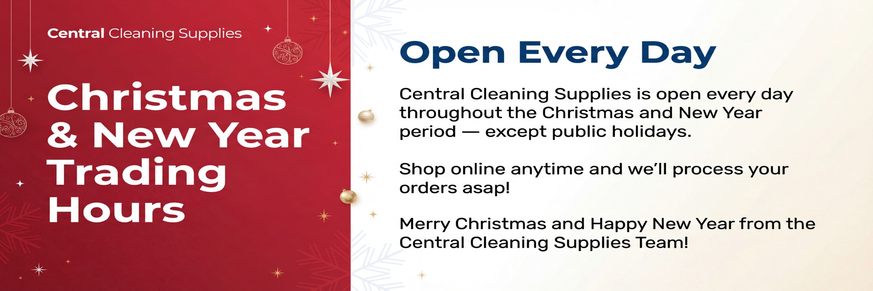 Central Cleaning Supplies Xmas Banner
