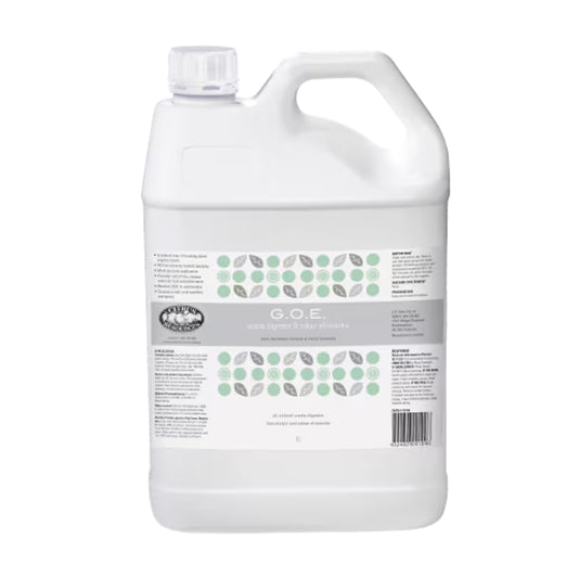 White container of G.O.E. on a white background