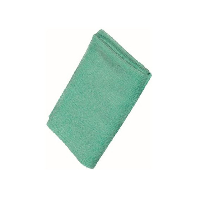 Green folded cloth on a white background