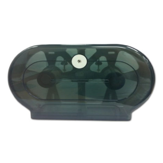 Jumbo Toilet Roll Dispenser with a white button on a white background