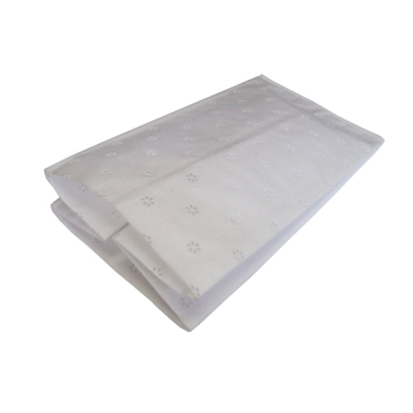 White vacuum cleaner bag with print pattern on a white background