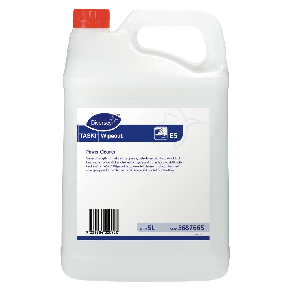 Diversey TASKI Wipeout power cleaner container on a white background