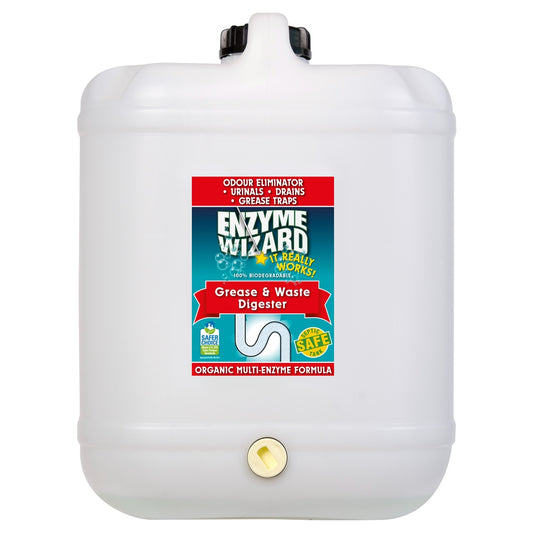 Enzyme Wizard grease and waste digester container on a white background