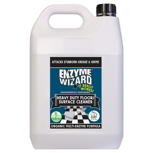 Enzyme Wizard heavy-duty floor surface cleaner bottle on a white background