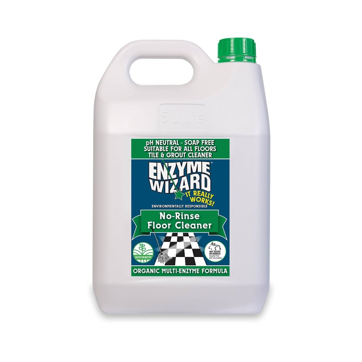Enzyme Wizard no-rinse floor cleaner bottle on a white background