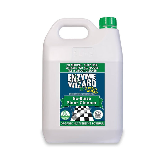Enzyme Wizard no-rinse floor cleaner bottle on a white background